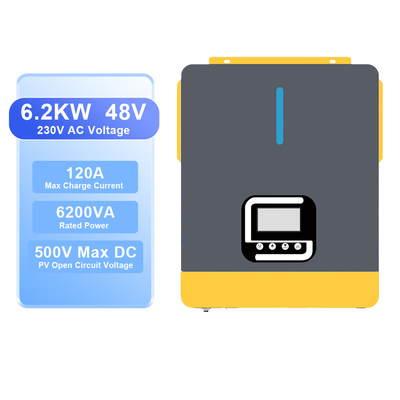 İyi bir fiyat. 6200W Hibrit Güneş Enerjisi İnvertörü 48V 230V MPPT ve WiFi ile çevrimiçi