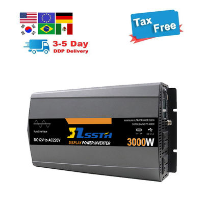 Temiz Sinüs Dalgası Şebekeden Uzak Güç Değiştiricisi Dc 12V 24V Ac 220V 230V 3000W Özel