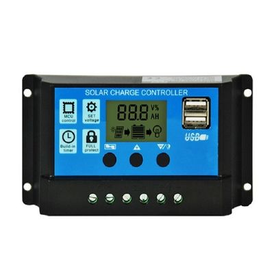 Otomatik PWM Güneş Paneli Denetleyicisi 12v 24v 10a 20a 30Amp LCD Ekranla Çift USB