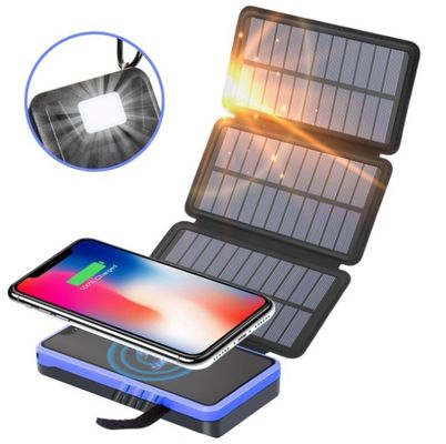 Yüksek Kapasiteli 50000mah Güneş Enerjisi Bankası LED Işıklı Katlanabilir Güneş Enerjisi Bankası