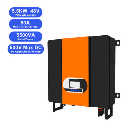 LCD Ekranı 5.5KW 48V'den 110V'ye 220V'ye kadar MPPT Güneş Şarj Aracı Hiprid Değiştiricisi AC Voltajı 230VAC ile