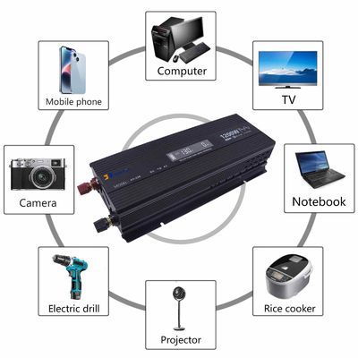 Güneş / Ev / Araba için 1200W Saf Sinüs Dalgası Değiştiricisi 12V / 24V / 48V