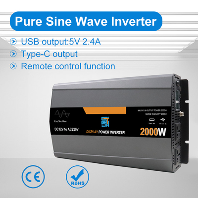 İyi bir fiyat. 2000 W Saf Sinüs Dalga Güç Çevirici – DC 12V/24V/48V - AC 110V/220V çevrimiçi