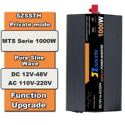 Kalite 1kW Saf Sinüs Dalgası Güneş Değiştiricisi 12V/24V'den 110V/220V'ye 2000W Zirve Fabrika